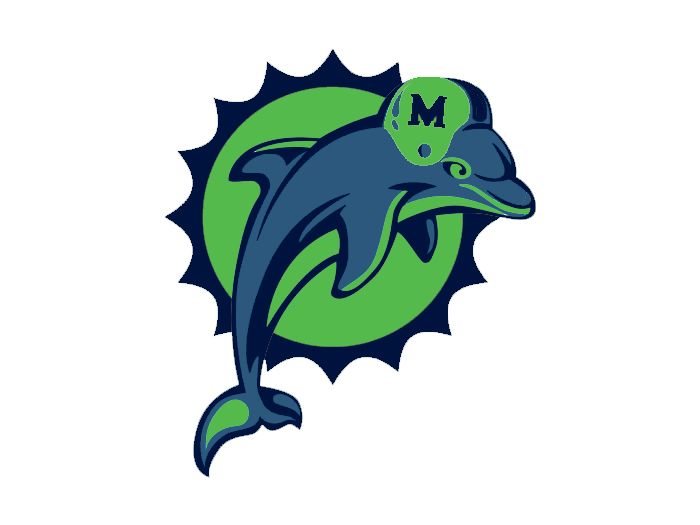 Miami to Seattle colors logo iron on transfers